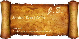 Jesko Damján névjegykártya